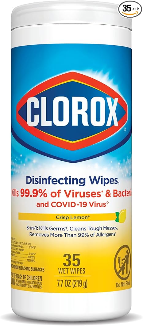 Clorox Disinfecting Wipes, Bleach Free Cleaning Wipes - Crisp Lemon, 35 Count