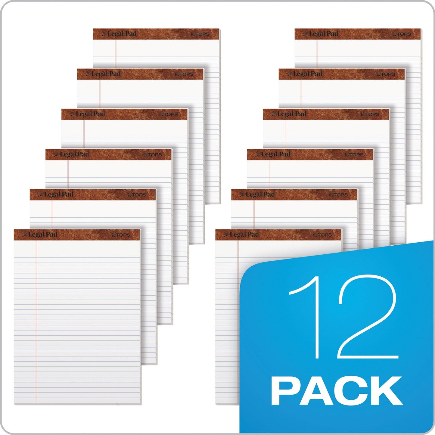 "The Legal Pad" Ruled Perforated Pads, Wide/Legal Rule, 50 White 8.5 x 11.75 Sheets, Dozen