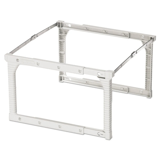 Plastic Snap-Together Hanging Folder Frame, Legal/Letter Size, 18" to 27" Long, White/Silver Accents, 4/Box