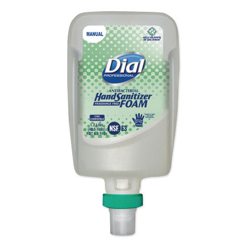 Dial Antibacterial Foaming Hand Sanitizer Refill for FIT Manual Dispenser, 1.2 L Bottle, Fragrance-Free, 3/Carton (19038)