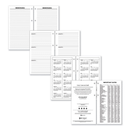 AT-A-GLANCE Large Desk Calendar Refill, 4.5 x 8, White Sheets, 12-Month (Jan to Dec): 2024 (E21050)