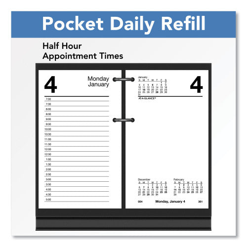 AT-A-GLANCE Desk Calendar Refill, 3.5 x 6, White Sheets, 12-Month (Jan to Dec): 2024 (E71750)