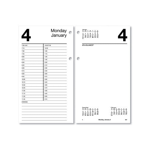 AT-A-GLANCE Large Desk Calendar Refill, 4.5 x 8, White Sheets, 12-Month (Jan to Dec): 2024 (E21050)