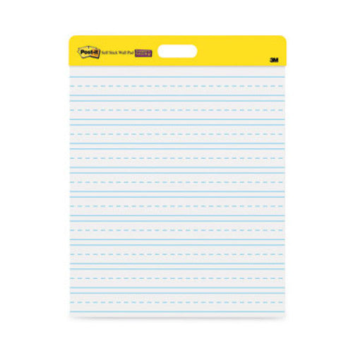 Post-it Self-Stick Wall Pad, Manuscript Format (Primary 3" Rule), 20 x 23, White, 20 Sheets, 2/Pack (566PRL)