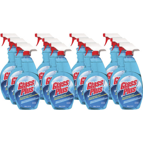 Glass Plus Glass Cleaner, 32 oz Spray Bottle, 12/Carton (94378CT)